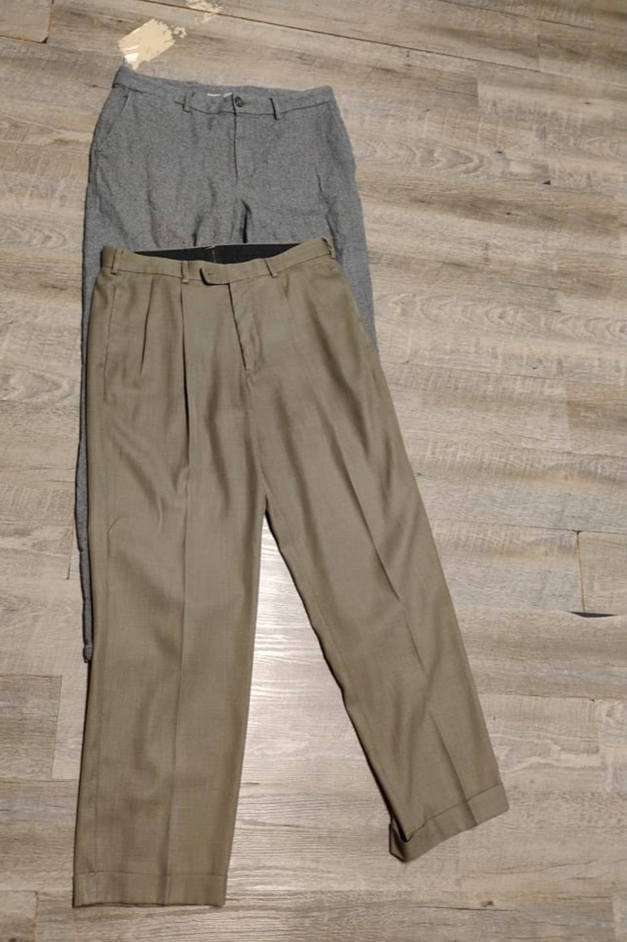 lot of 2 Axist, Old Navy Men's dress Pants Sz 34X34, 36 tan & gray